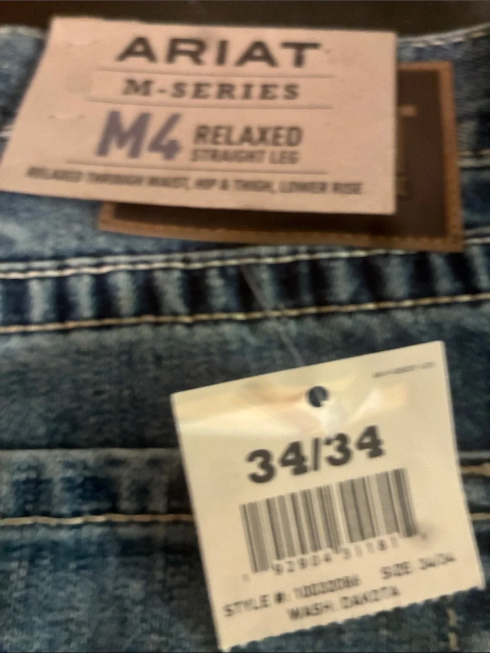Ariat M4 Relaxed Straight Leg Jeans - Denim Blue